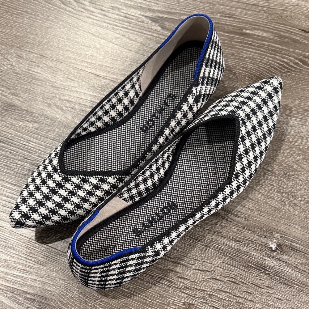 Rothy's Houndstooth Black and White Flats